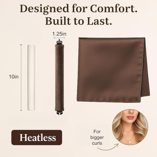 VISOFO Heatless Curls Overnight, Rods for Blowout Look, 3 Set, Brown - Image 4