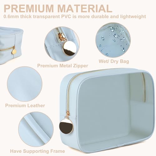 YOPCDJ 4PCS Clear Makeup Bag Set, Waterproof TPU Purse Organizer Pouches, TSA Approved Toiletry Bag, Diaper Bag Organizer Pouch, Travel Organizer Bags for Women and Kids - Image 4