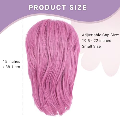 PUREHAIR Kids Short Pink Wig with Tattoos for Boys Costume - Image 3