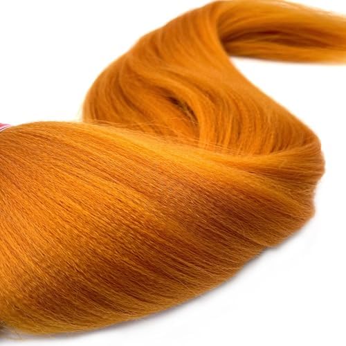 Burnt Orange Braiding Hair Extensions for Braids Synthetic Braiding Hair Pre Stretched Natural Yaki Knotless Organic Non Toxic Pre Sectioned Braiding Hair Crochet 30 Inch 3 Bundles - Image 6