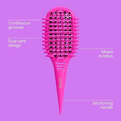Conair Detangling Brush for Curly Hair & Hair Parting Tool, Loose Curls - Image 2