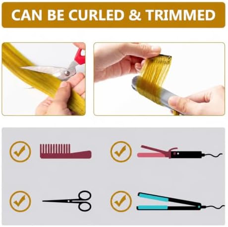 Gold Hair Extensions Clip in Synthetic Colored Hairpieces 14 PCS - Image 5