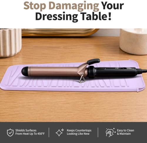 Silicone Heat Resistant Travel Mat for Hair Iron (1 Pack, Pink Mauve, 11 x 5.3 inches) - Image 2