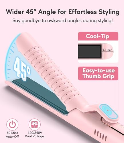 Farery Chill Set Soft-Air Curling Iron: Gentle Soft Air for Quick Styling & Long-Lasting Curls, Lock in Style with Cooling Air Vents, 2-in-1 Hair Straightener & Curler with Upgraded Long Barrel, Pink - Image 3