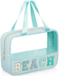 Sanwuta Clear Seersucker Beach Bag, Lake Blue by Sanwuta