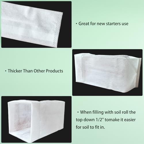 Belit 100 Pcs 10.2" H Deep Nursery Grow Bags, Non-Woven Plants Pots Container for Starting Rooted Plants Vegetable, Flower, Seedling Tree - Image 5