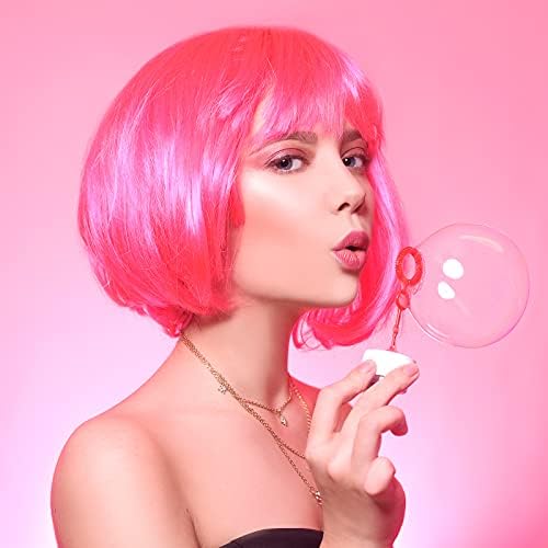 MIAHART Pink Short Bob Wig and Sunglass Set - Image 5