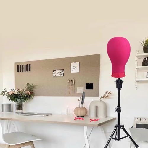 Wig Head 22 Inch Canvas Block Head Wig Stand with Mannequin Head for Wigs Making Display(22Inch, Rose) - Image 6