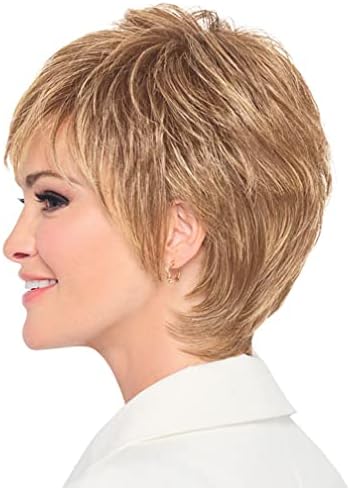 Raquel Welch Fierce And Focused Hand Tied Short Bob Wig by Hairuwear, Average Size Cap, RL13/88 Golden Pecan - Image 4
