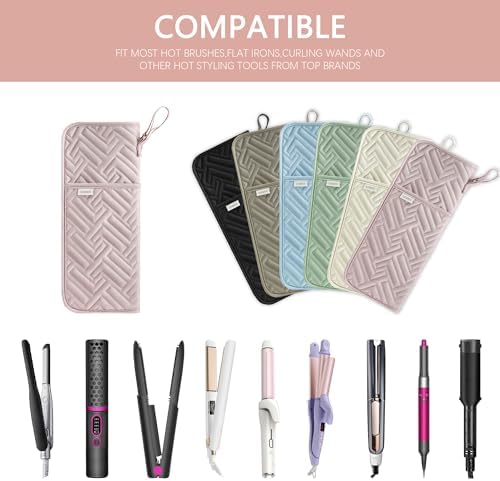Leudes Hair Tools Travel Bag Case Hot Heat Resistant Mat 2 in 1 Pouch - Image 6