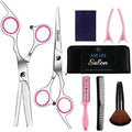 Sirabe 9 PCS Hair Cutting Scissors Thinning Shears Kit, Professional Haircut Scissors Set, Barber Hairdressing Texturizing Shears Tools for Salon Home Men Women Kids Adults Pet by Sirabe