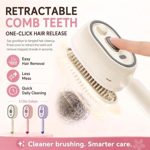 Electric Mist Air Cushion Comb, Self‑Cleaning Spray Hair Brush - Image 3