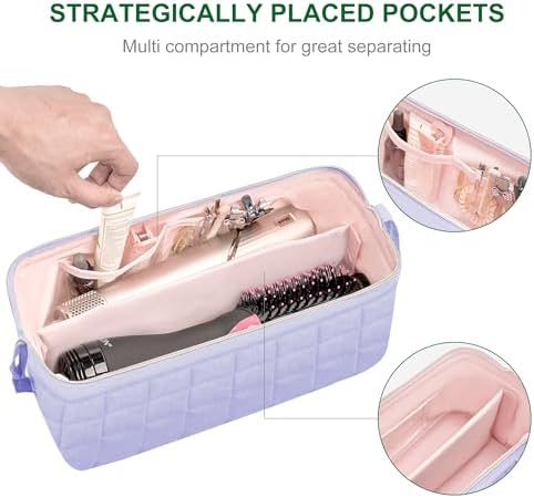 KarSyon Dyson Airwrap Travel Case for Hair Dryer Shark Flex Style Lavender - Image 5