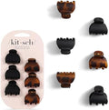 Kitsch Mini Claw Clips for Women - Tortoise & Black, 6pcs by Kitsch