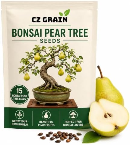 Pear Bonsai Tree Seeds for Planting - Mini Fruit Tree - 15 Premium Seeds by CZGrain