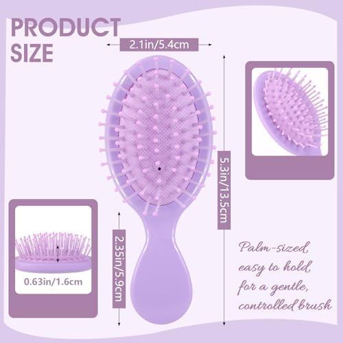 36 Pack Mini Detangling Hair Brushes – 12 Vibrant Colors, Wet & Dry Travel Hairbrushes for Kids, Teens & Adults, Ideal for Classroom Rewards, Office Gifts, Party Favors & Bulk Giveaways - Image 2