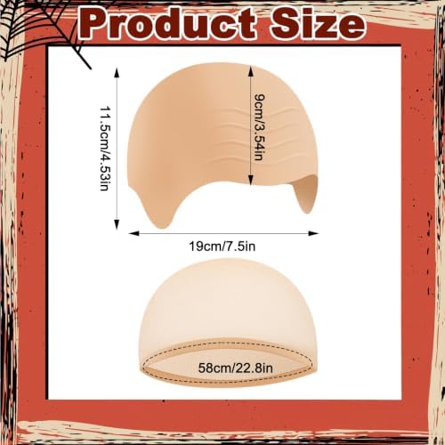 Bald Cap with Nylon Wig Cap, Standard Size for Halloween Cosplay - Image 2