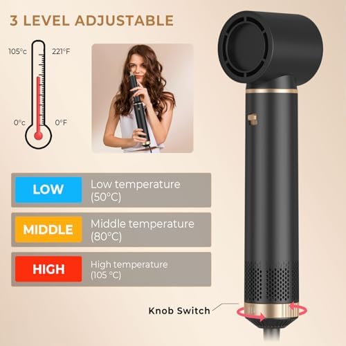 5 in 1 Hair Dryer Brush Set, Negative Ion Blow Dryer Brush Air Styler Curling Wrap Air Curler, Curling Iron Hair Styling Tools As A Gift for Straight/Curl/Drying/Smoothing - Image 4