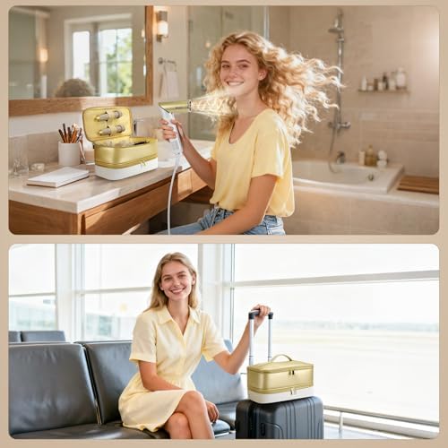 Travel Hair Dryer Case for Shark Glam, Portable Hair Tools Bag for Shark FlexFusion, Double-Layer Storage Carrying Case for Shark FlexStyle Blow Dryer, Silki Straightener & Glossi Attachments Holder - Image 4