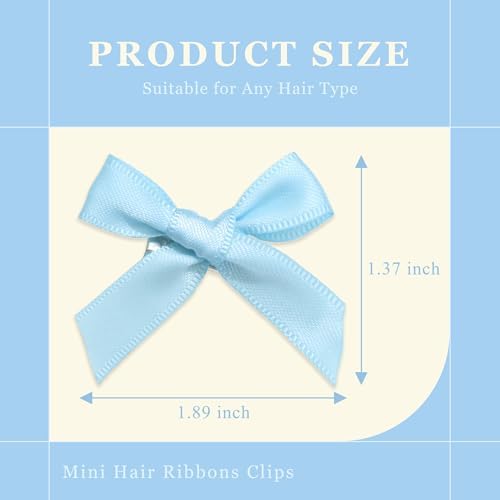 30PCS Blue Bows for Hair Satin Mini Bow Hair Clips Non Slip Small Hair Bows Cute Mini Hair Barrettes Y2K Hair Accessories for Women Girls - Image 4