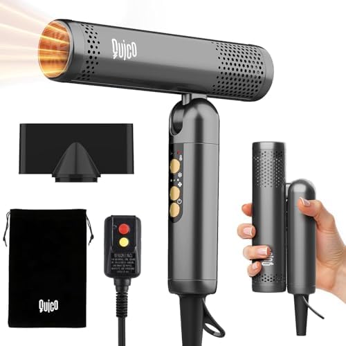 Quico Travel Hair Dryer Dual Voltage, 120000RPM BLDC Fast Drying Blow Dryer by Quico
