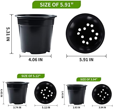 Oubest 30Pack Nursery Pots Plastic for Plants 5 inch Seedling Pots with Drainage Holes Multicolor Flower Seedling Transplanting - Image 2