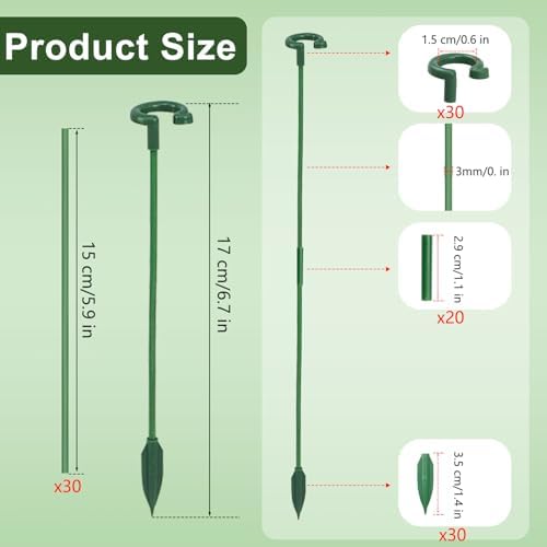 Pack of 30 Small Plant Stakes for Indoor Plants 6.7 Inches - Image 2