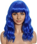 Sebas Pastel Bob Wig with Bangs, loose wavy Synthetic Cosplay Wig (Blue) by Sebast