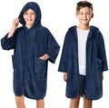 SUN CUBE Kids Hooded Towel Robe, Zip-Up Fleece Swim Cover Up, Ages 7-12 by SUNCUBE