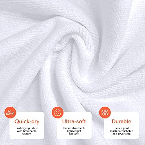 TASALON Microfiber Salon Hair Towels 10 Pack, 29" x 16" Ultra-Soft, White - Image 3
