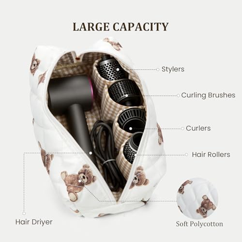 HiTotes Hair Tools Travel Bag Compatible with Dyson Airwrap Cute Floral Travel Case for Shark Flexstyle Hair Tools Organizer - Image 2