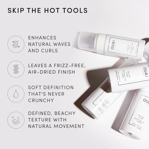 OUAI Air Dry Foam - Hair Mousse for Curly Hair & Beach Waves (4 oz) - Image 3