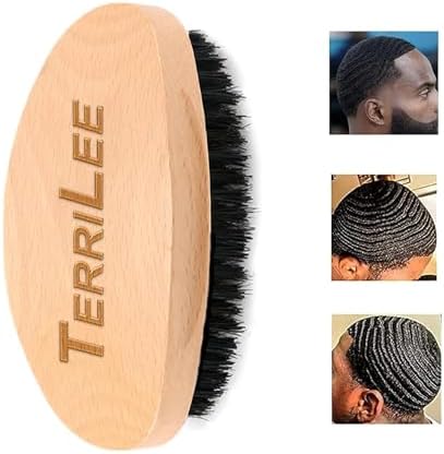 Premium Hard Palm Curved Wave Brush - Medium Hard Brush with Beech and Black Mix Bristles for Men's Hair Styling (Wood Color 2) - Image 2