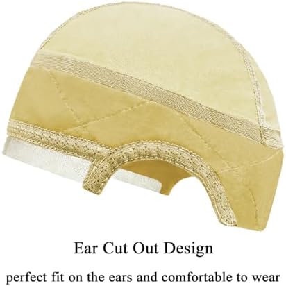 Lace Wig Grip Cap with 4 Pcs HD Wig Caps, 4x5 Transparent Lace Wig Caps for Women Lace Front, Non Slip, Adjustable Grip Cap for Glueless Wigs, Beige - Image 3