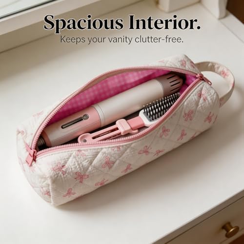Hair Tools Travel Bag, Hair Tool Bag Organizer, Pink Bow - Image 3
