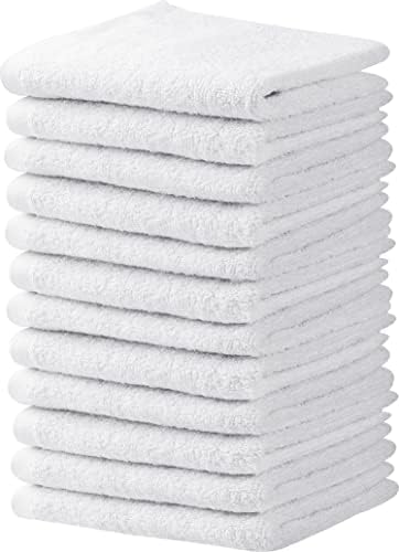 Towel and Linen Mart Silver Salon Towels, Pack of 12 (Not Bleach Proof, 16 x 27 Inches) Highly Absorbent Towels for Hand, Salon, Gym, Beauty, Spa, and Home Hair Care (White, 16 X 27) by T+%26+L+Towel+and+Linen+Mart