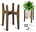 OERGKE Adjustable Plant Stand, Bamboo Mid Century Modern Indoor Plants Stands, Corner Flower Holder for Living Room, Fits 8 to 12 Inches Pots, (Pot & Plant Not Included)(Walnut, 1 Pack) by OERGKE