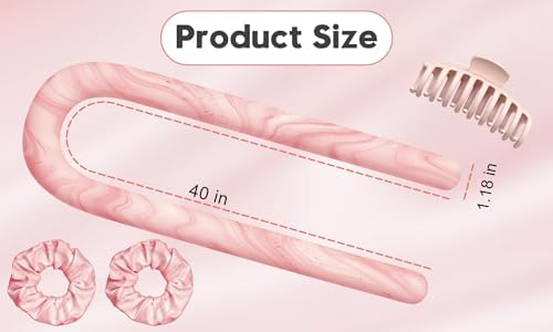 Satin Heatless Hair Curler Set Jumbo Flexi Rods Overnight With 2 Scrunchies - Image 2