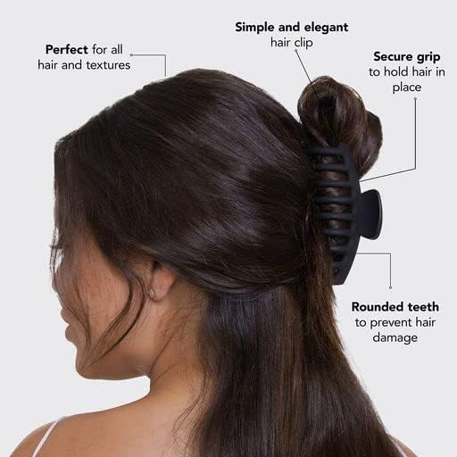 Kitsch Large Hair Clips For Women - Black & Tortoise, 2pcs - Image 3