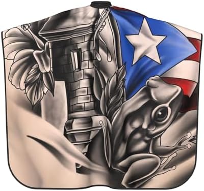 Puerto Rico Frog Barber Cape, Puerto Rican Flag Hair Salon Haircut Gown, Hair Cutting Apron with Adjustable Closure, Professional Salon Cutting Barber Skirt for Barbershop - Image 7