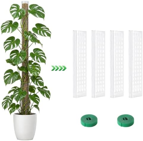 Plastic Moss Pole for Monstera and Climbing Plants, 4Pcs 15" Plant Poles by Unknown