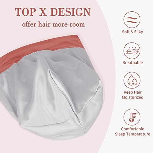 Fittia Satin Lined Sleep Bonnet, Adjustable Non-Slip Cap For Locs, Medium - Image 6