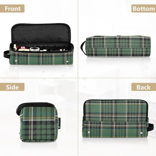 Tartan Buffalo Plaid Verdant Hair Tools Travel Bag Travel Organizer Pouch with Heat Resistant Mat Portable Carrying Case for Hair Dryer Curling Iron Flat Irons - Image 5