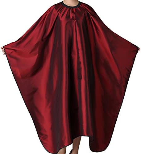 Barber Hair Cutting Cape with Adjustable Neckline 55" x 63" Red by Iusmnur