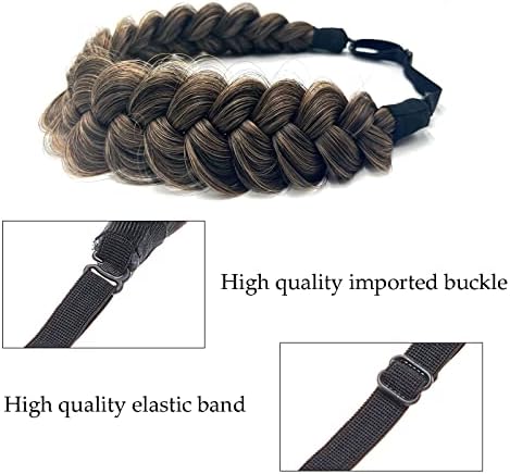 Synthetic Hair Braided Headband Classic Wide Strands Wedding Disorderly Fluffy Braids Wig Band Women Beauty Accessory - Image 6