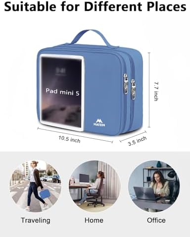 MATEIN Electronics Organizer Case, Cable Organizer Bag with Handle, Blue - Image 5