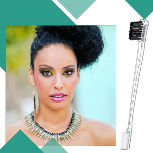 Geiserailie 3 Pcs Slick Back Hair Brush Set Bristle Brush, Clear Green - Image 5