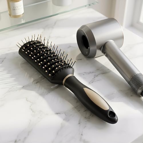 Vent Hair Brush for Women and Men, Detangling Wet Hair Brush with Ball Tipped Bristles for Wet/Dry Hair - All Hair Types with Nylon Bristles, Green, Speed Dry Vent Hair Brushes (Gold) - Image 3