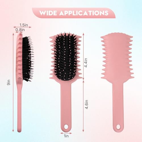 Detangle Brush for Curly Hair, 1‑Pack Ergonomic Comb, Rose Pink - Image 2