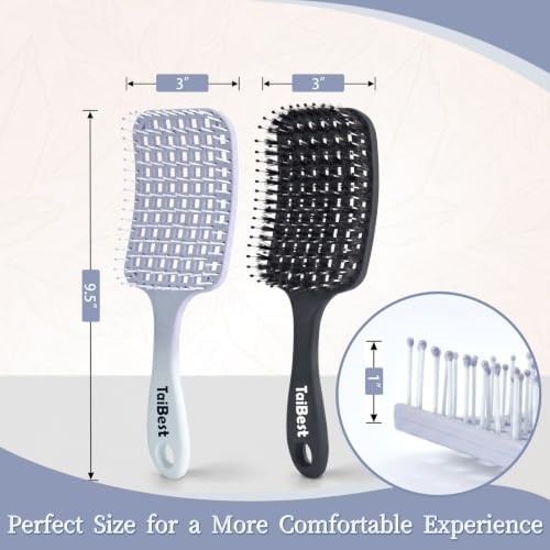 Boar Bristle Hair Brush Set – Wet/Dry Detangler for All Hair Types - Image 2